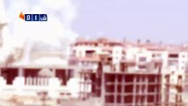 شام حلب ضاحية الأسد سقوط مأذنة أحد المساجد أمام عدسة الكاميرا  3 8 2014