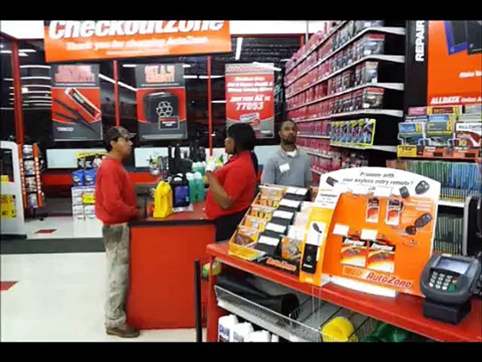 Autozone, employee tells us to wait a minute