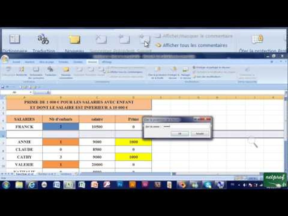 30 - Protéger une feuille, un classeur sur Excel