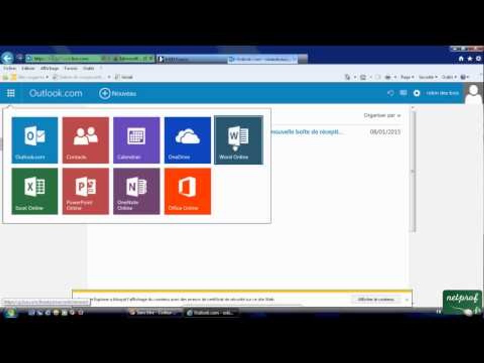 4a - Ouvrir son compte Msn, Outlook, et l'interface