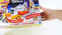 PLAY DOH TRANSFORMERS Autobot Workshop Surprise Eggs Disney Pixar Cars Lightning McQueen