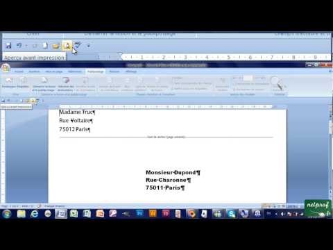33 - Créer des enveloppes et étiquettes sur Word