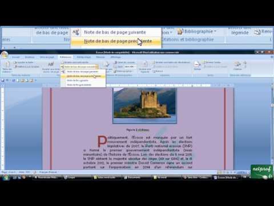 31 - Insérer note de bas de page et note de fin de document dans Word