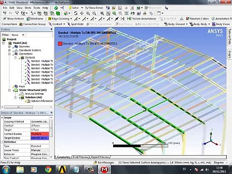Análisis con Ansys de estructura de nave industrial Ansys analysis of structure of warehouse.