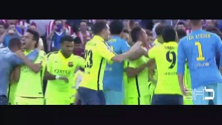 Barcelona Players celebrating - FC Barcelona title celebration 2015
