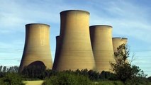 Five cooling towers demolished at High Marnham power station, Nottinghamshire
