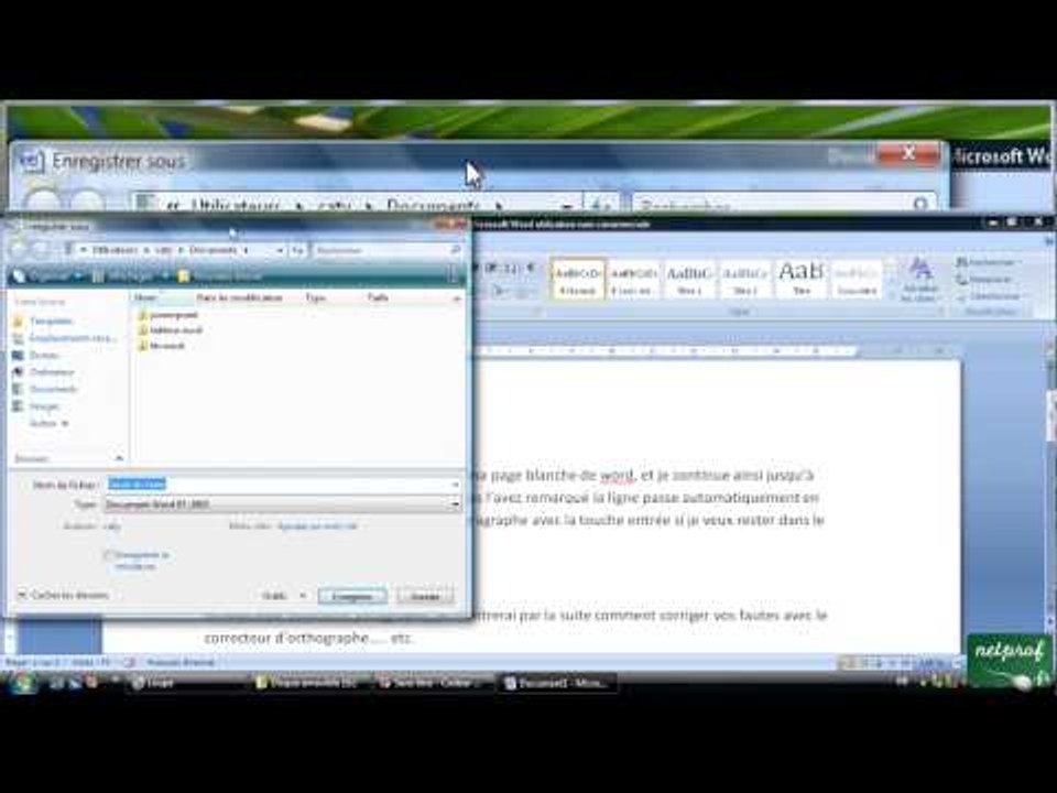 La saisie du texte, créer, enregistrer, ouvrir, fermet un document word
