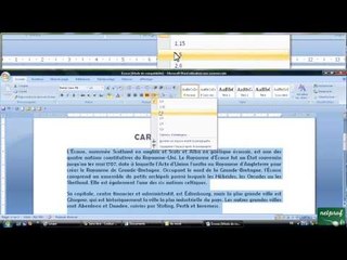 Sélectionner du texte, Correction orthographique sur Word 2007