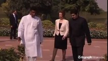 Julia Gillard falls over during India visit