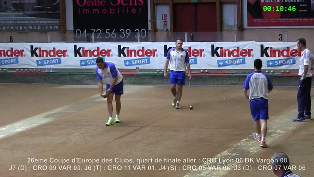 Mène 12 simple, CRO Lyon vs Vargon Rijeka, Sport Boules, Quarts de finale aller Coupe d'Europe des Clubs