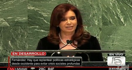 Discurso de presidenta de Argentina Cristina Fernández en Asamblea General de la ONU