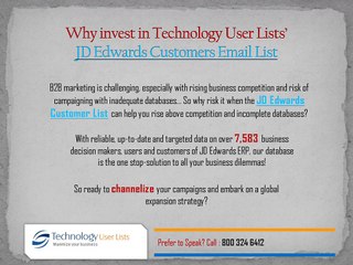 Engage with targeted customers for saving b2b marketing costs with our JD Edwards customer list