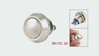 DC 36V 2A OFF-(ON) NO 12mm Metal Round Momentary Push Button Switch Non Lock