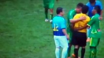 Peruvian goalkeeper brutally kicks referee in the back after being yellow carded