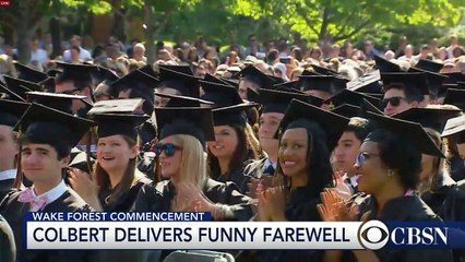 Stephen Colbert gives a funny farewell to Wake Forest University class of 2015