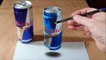 Anamorphic Illusion, Drawing  3D Levitating Red Bull Can