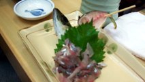 Sushi - Eating Fish (Aji) that is Still Alive and Still Trying to Breath (Tokyo, Japan)