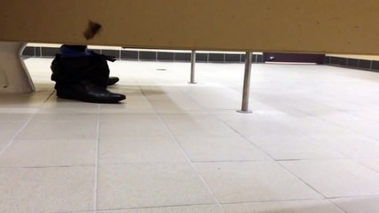 Hidden cam of a guy going to the men's room