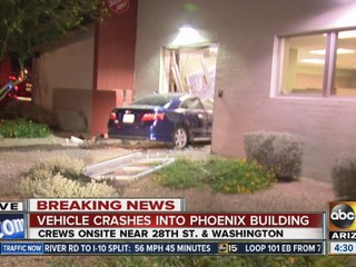 Vehicle crashes into building in Phoenix