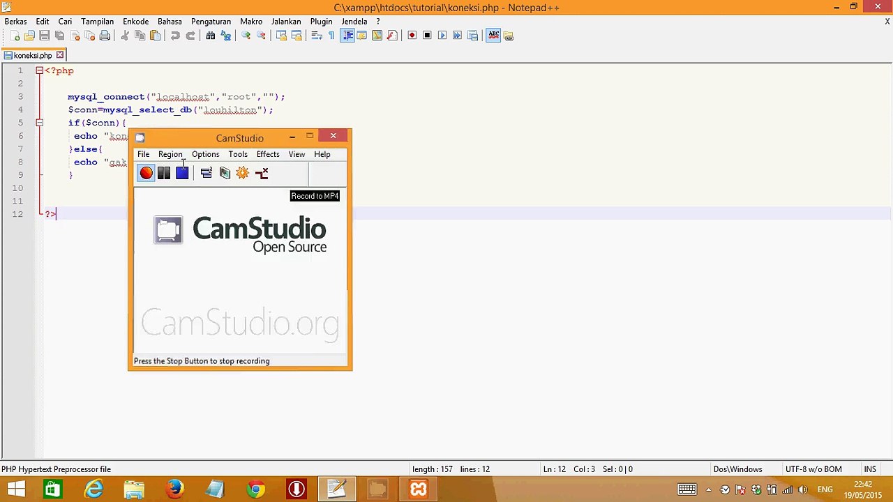 Tutorial PHP ke 10-Koneksi PHP dengan PHPmyadmin
