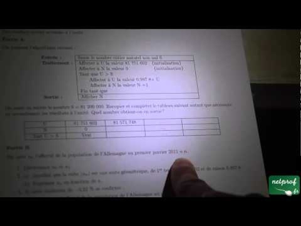 Algorithmes et suites au Bac S ou ES