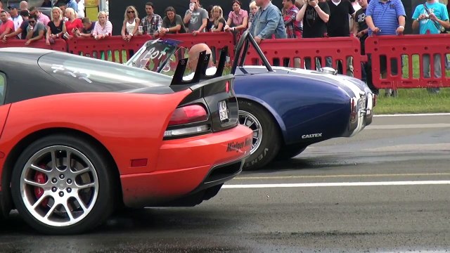 Dodge Viper SRT 10 vs AC Shelby Cobra Ford 1/4 Mile Drag Race Viertelmeile Rennen