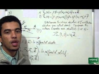 Cinématique du point matériel, exercice sur la composition de la vitesse et de l'accélération 16