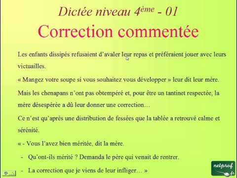 Dictée niveau 4ème - 01. Leur ou leurs . Orthographe des terminaisons nominales