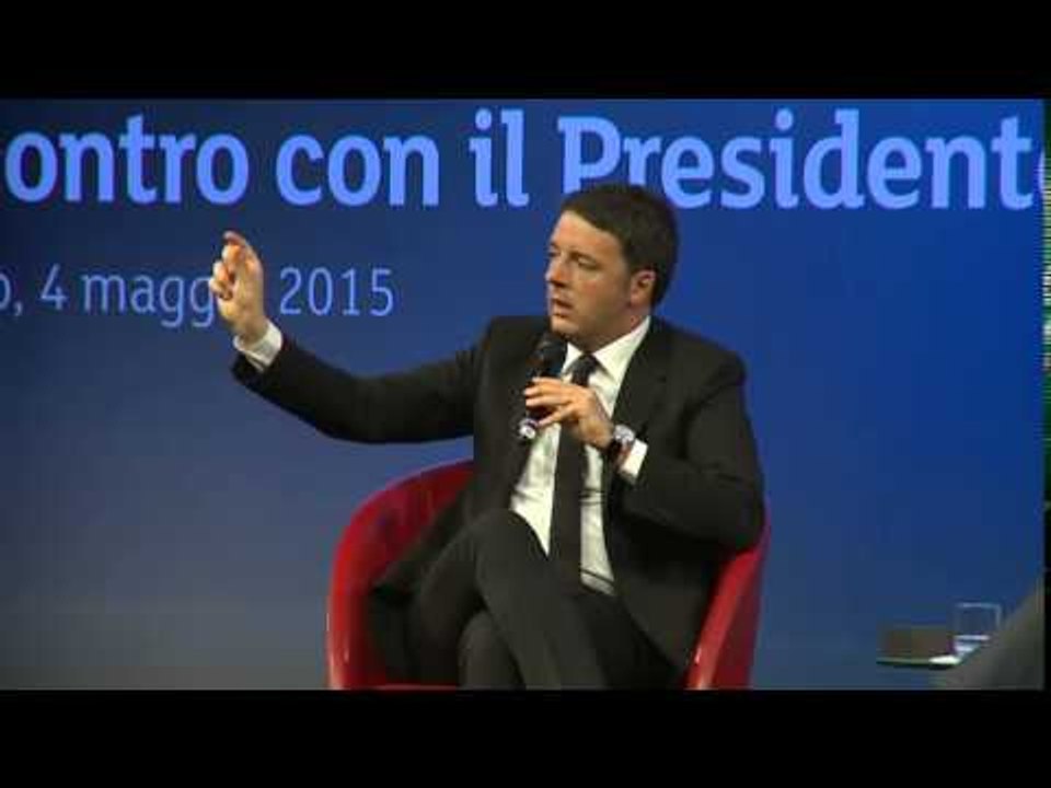 Milano - Matteo Renzi interviene alla Borsa Italiana (04.05.15)