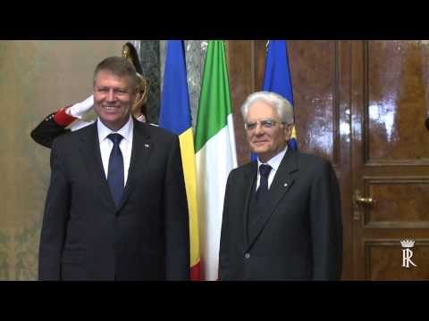 Roma - Mattarella con il Presidente della Romania Klaus Iohannis (27.04.15)