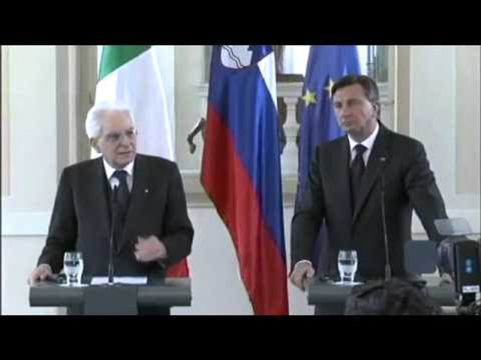 Roma - Dichiarazioni di Mattarella al termine del colloquio con il Presidente Pahor (22.04.15)