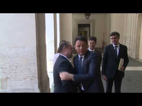 Roma - Arrivo del Primo ministro maltese Muscat a Palazzo Chigi (20.04.15)