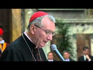 Roma - Il Cardinale Pietro Parolin saluta Mattarella (18.04.15)