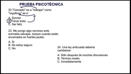 PRUEBA PSICOTÉCNICA - Ejemplo 06 - personalidad, razonamiento