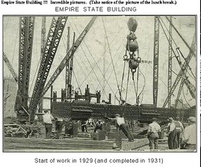 Empire State Building construction 1929-1931
