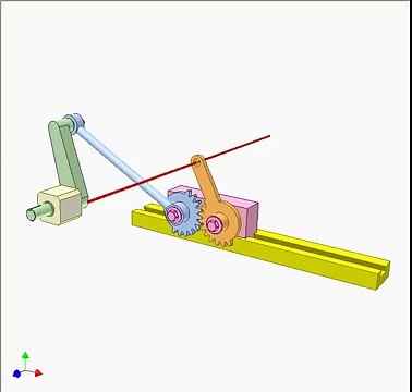 Gear slider crank mechanism 1