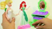 Play Doh Disney Princess Barbie Tinkerbell and Ariel Royal Vanity Little Mermaid Princess Play-Doh