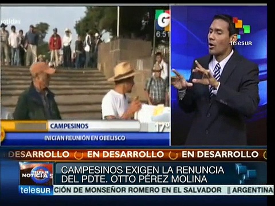 Guatemala: exigen campesinos renuncia del presidente Otto Pérez Molina