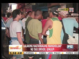 WATCH: Holdaper ng taxi kinuyog