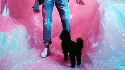 Stewie Sinclair on set with Adam Lambert for Attitude magazine.