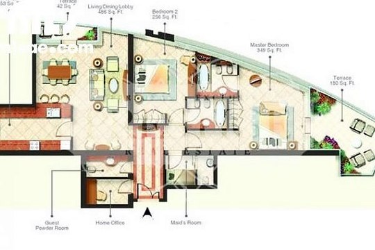 2BR with maid`s room in Bayside Residence - mlsae.com