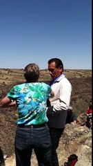 Wes Studi releases a golden eagle into the Rio Grande Gorge