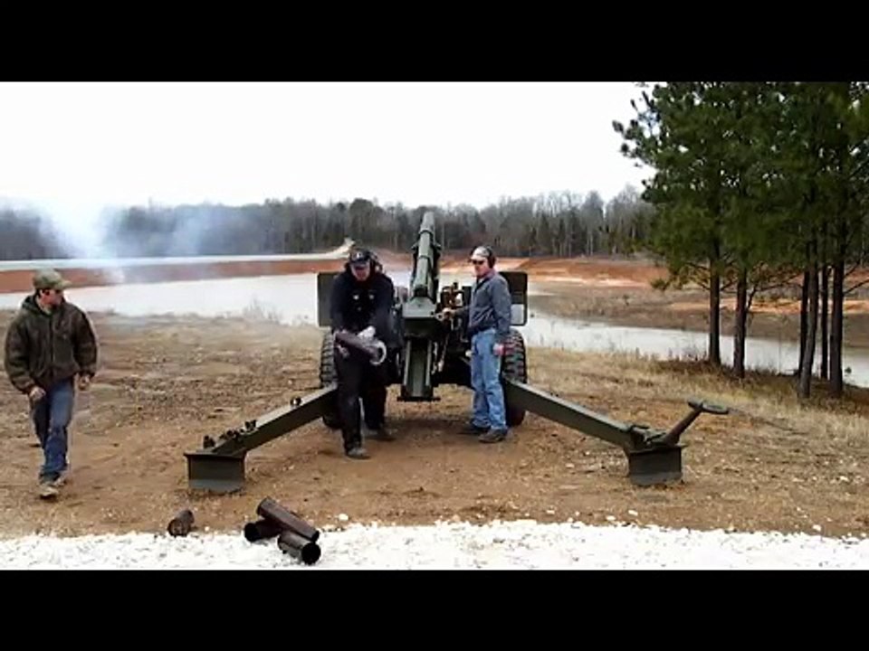 105mm Howitzer in Action