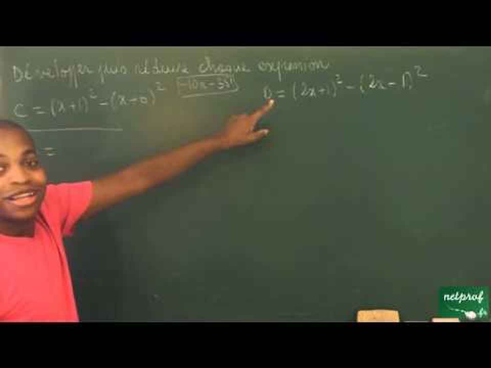 106 / Calcul littéral / Développer une expression en utilisant les identités remarquables (5)