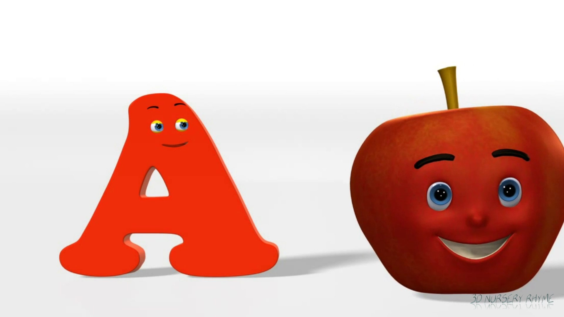 A is For Apple Nursery Rhyme- 3D Animation Alphabet ABC Phonics Songs for  children