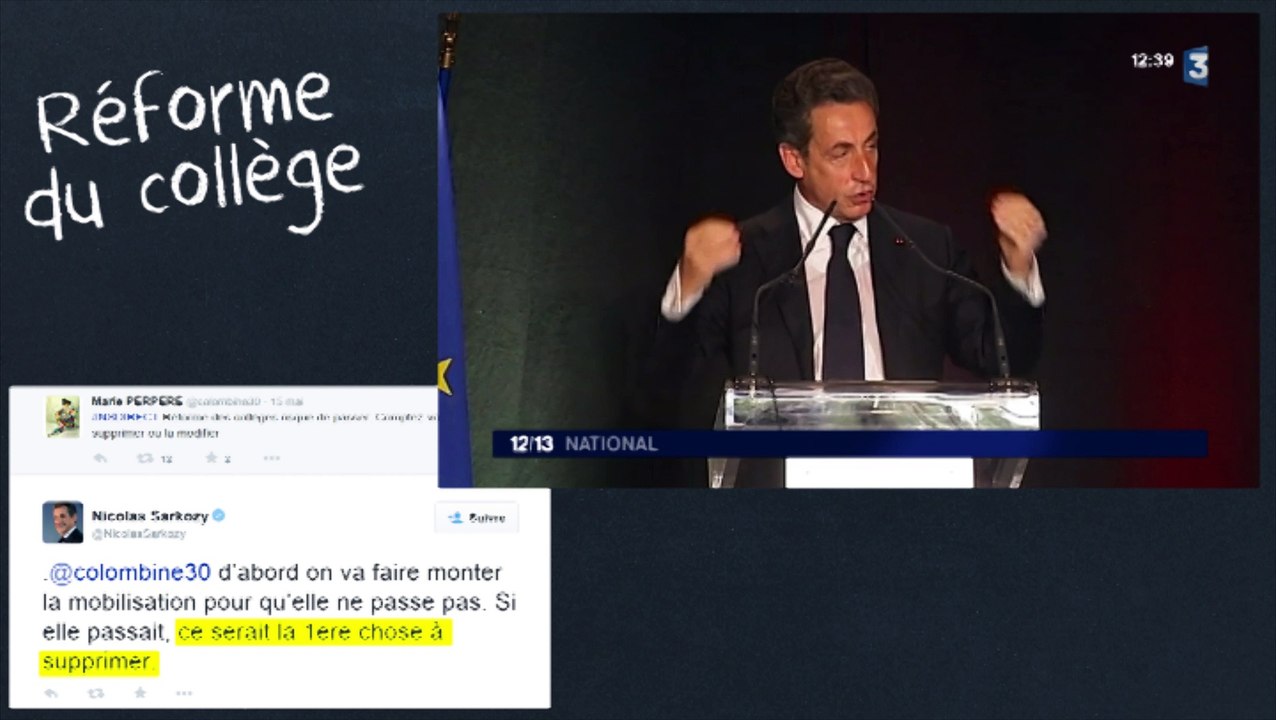 Réforme du collège, réforme territoriale, loi Taubira… Sarkozy promet toujours plus d'abrogations
