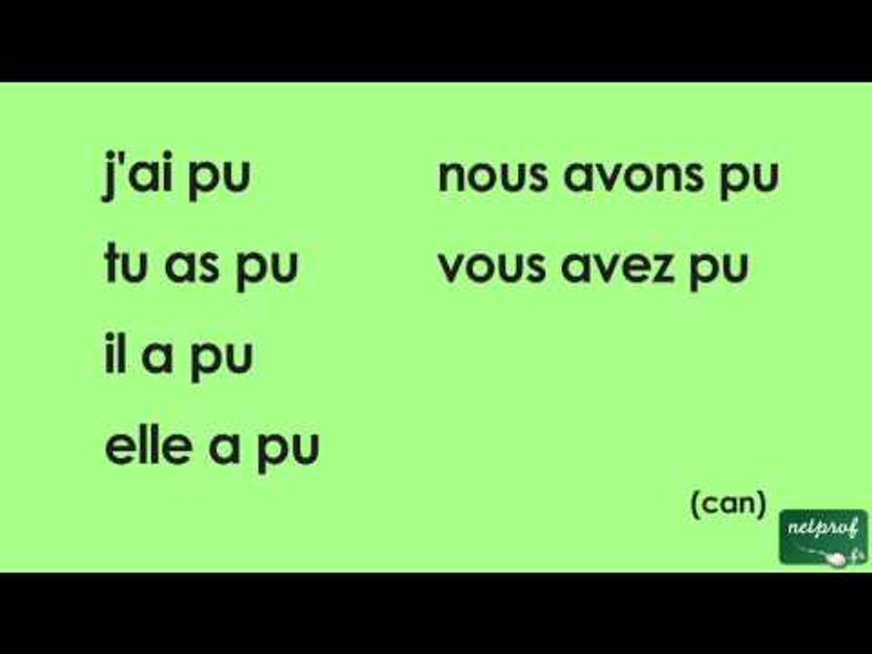 Conjugaison Du Verbe Pouvoir Au Passe Compose De L Indicatif Video Dailymotion