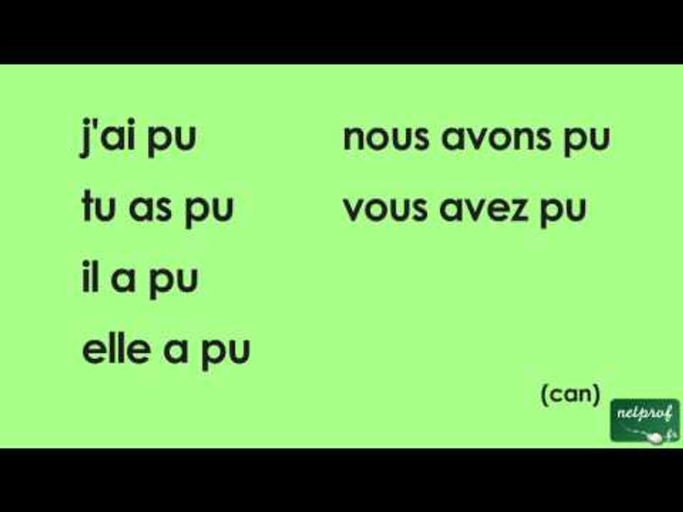 Conjugaison du verbe pouvoir au passé composé de l'indicatif