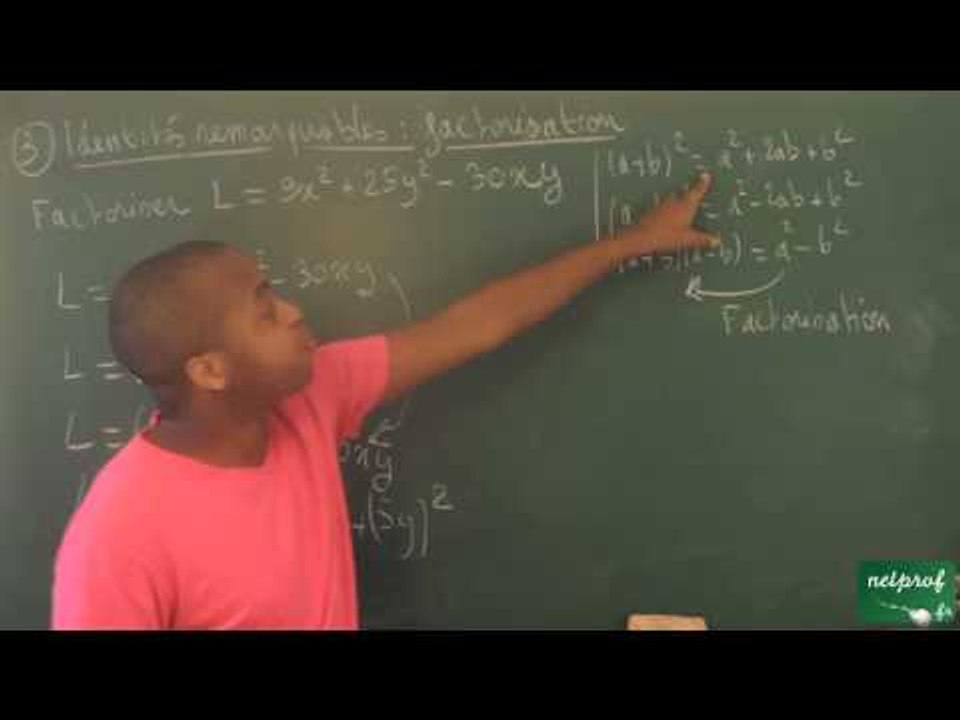 ABD / Calcul littéral / Factoriser une expression de la forme a ² - 2ab + b ²