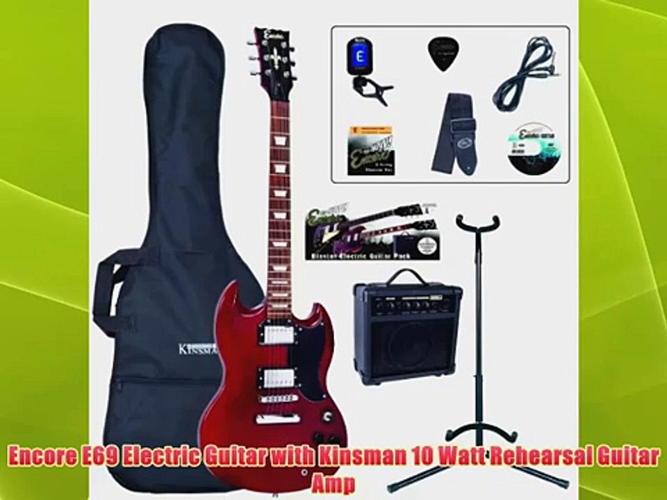 Encore EBP-E69CR Electric Guitar Bundle - Cherry Red